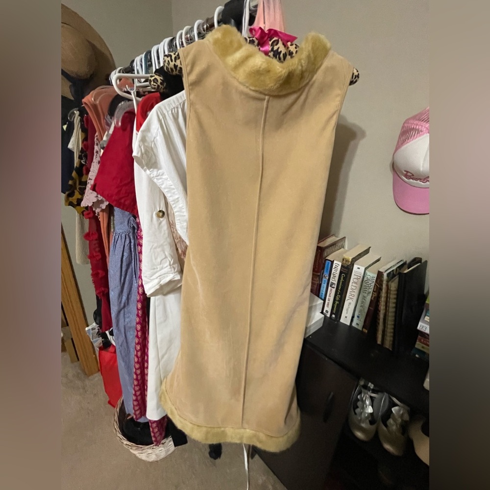 Vintage 1960s Faux Suede And Fur Dress